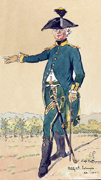 Officier de chasseur  pied - 1789